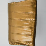 Gold Vinyl + Black Reversible Quilted Fabric - 42" x 72"