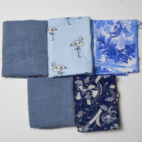 Blue Woven + Knit Fabric Bundle