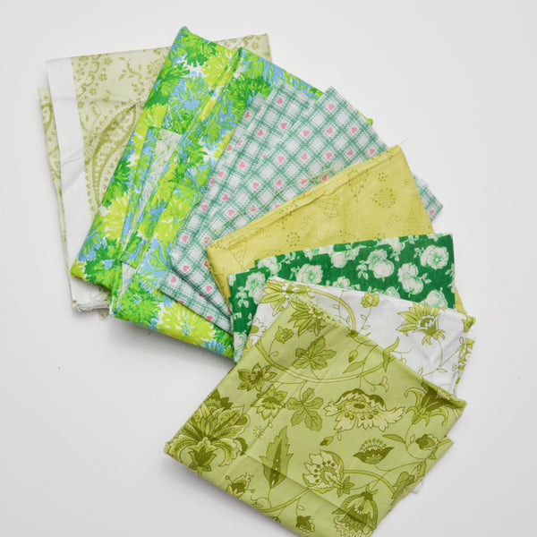 Green Patterned Woven Fabric Bundle