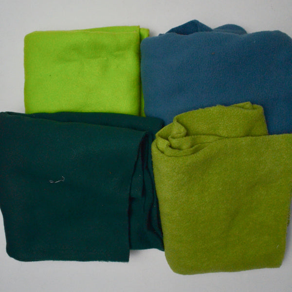 Blue + Green Fleece Fabric Bundle