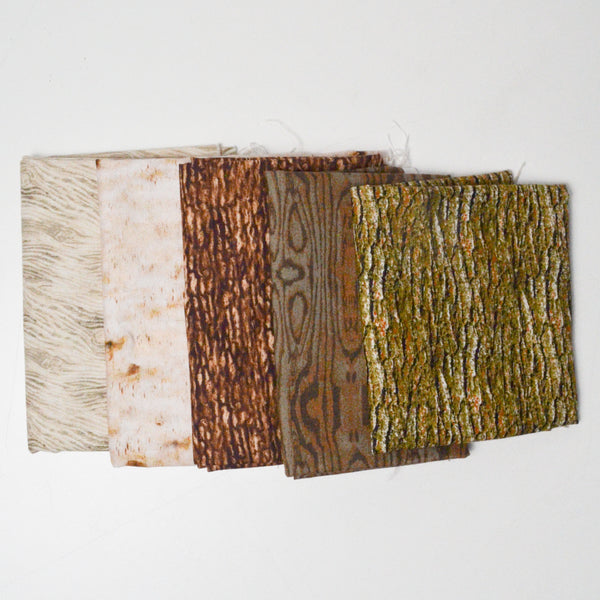 Wood Bark Print Quilting Fabric Bundle