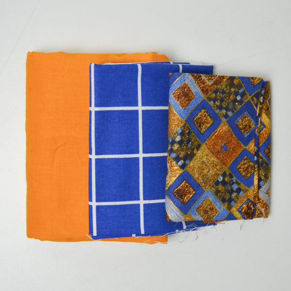 Orange + Blue Woven Fabric Bundle