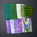 Green + Purple Quilting Weight Woven Fabric Bundle