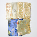 Gold + Blue Brocade Fabric Bundle