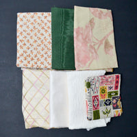 Pink + Green Textured Woven Fabric Bundle