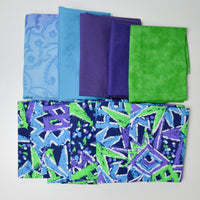 Green, Purple + Blue Quilting Weight Woven Fabric Bundle