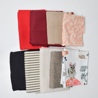 Red, Pink + White Woven Fabric Bundle