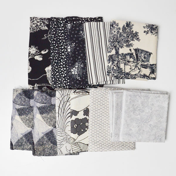 Gray + Black Quilting Weight Woven Fabric Bundle