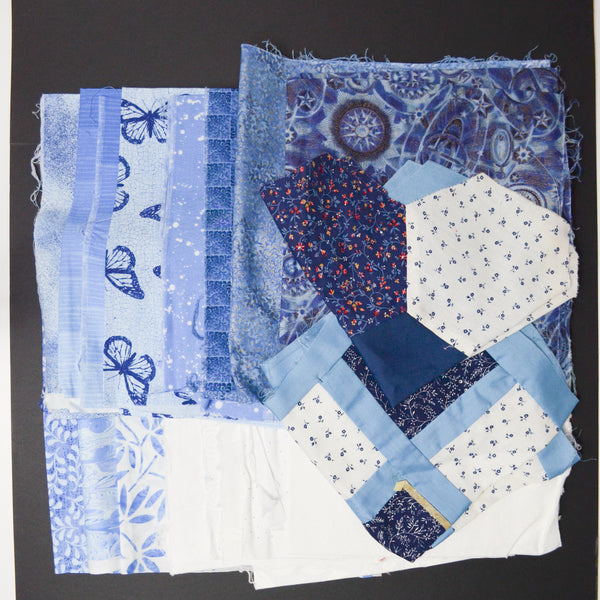 Blue + White Quilting Weight Woven Fabric Bundle