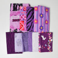 Purple Quilting Weight Woven + Flannel Fabric Bundle