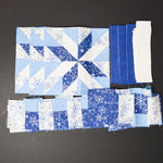 Blue + White Snow Print Pieced Fabric Bundle