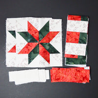 Red, White + Green Pieced Fabric Bundle