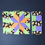 Purple, Green + Orange Halloween Pieced Fabric Bundle