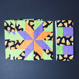 Purple, Green + Orange Halloween Pieced Fabric Bundle