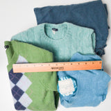 Green + Blue Felted Wool + Cashmere Sweater Bundle