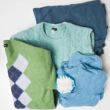 Green + Blue Felted Wool + Cashmere Sweater Bundle