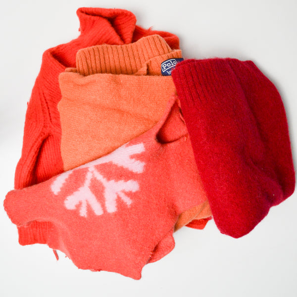 Red + Orange Felted Wool Sweater Bundle