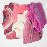 Pink + White Felted Wool Sweater Bundle