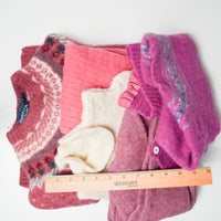 Pink + White Felted Wool Sweater Bundle