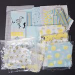 Pastel Blue, Yellow + Gray Cut Quilting Cotton Bundle