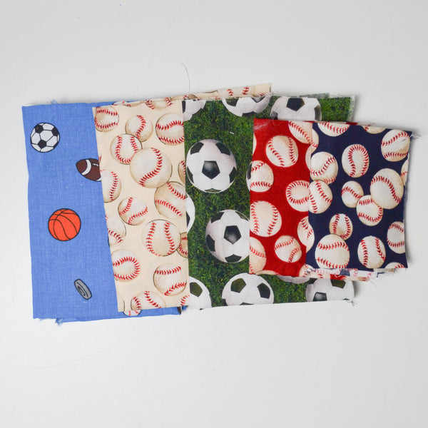 Sports Print Quilting Weight Woven Fabric Bundle