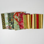 Green + Red Christmas + Paisley Quilting Weight Woven Fabric Bundle