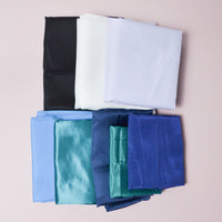 Blue + White GRosgrain, Silky + Nylon Fabric Bundle