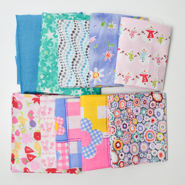 Pastel Patterned Mixed Weight Woven Fabric Bundle