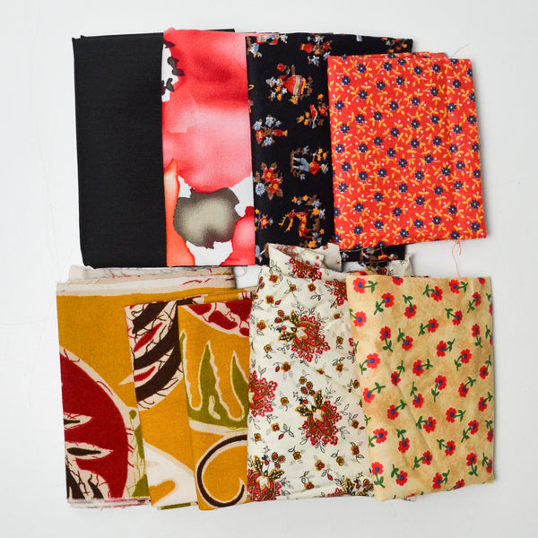 Red + Black Mixed Weight Woven Fabric Bundle