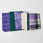 Purple + Green Mixed Weight Woven Fabric Bundle
