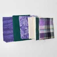 Purple + Green Mixed Weight Woven Fabric Bundle