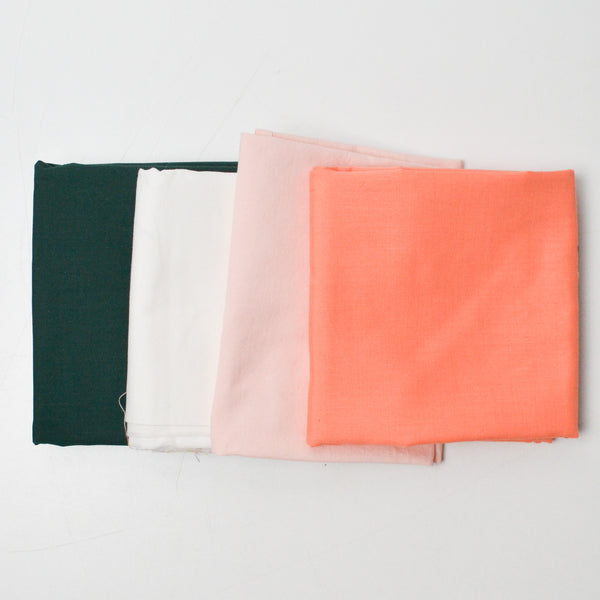 Green, White + Pink Woven Fabric Bundle
