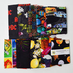 Dark Colorful Patterned Quilting Weight Woven Fabric Bundle
