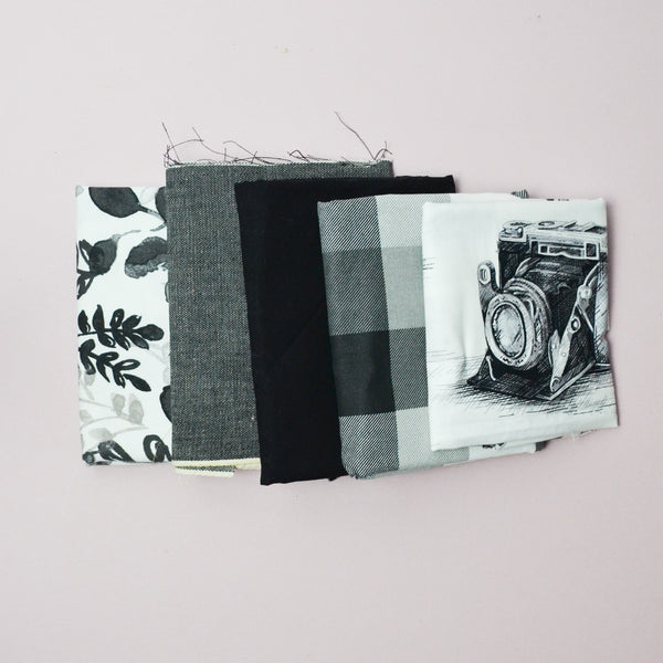 Black + White Mixed Weight Woven Fabric Bundle