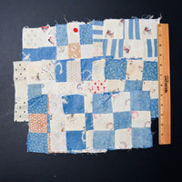 Blue + White Pieced Quilt Blocks, 6" x 6" - Set of 20