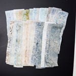 Blue + Beige Quilting Weight Fabric Strip Bundle - Set of 34