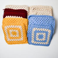Crochet Granny Square Bundle, 8.5" x 8.5", Set of 32