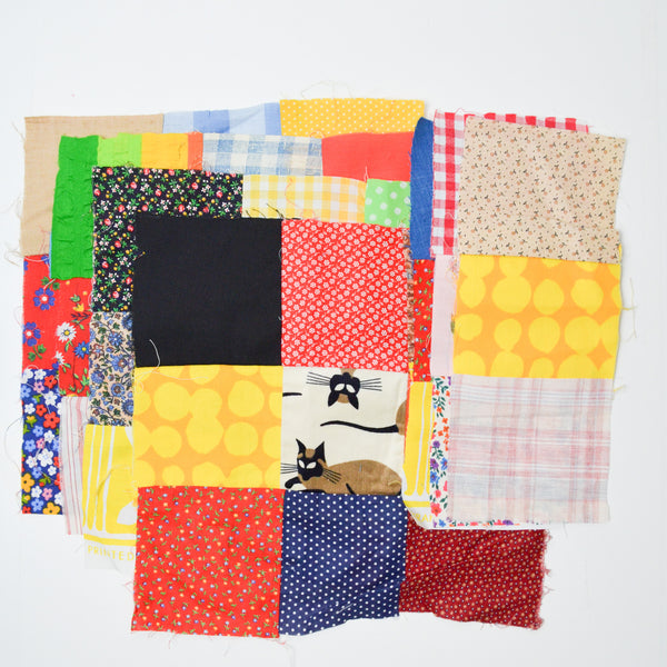 Multicolor Pieced Quilt Blocks, 11" x 11" - Set of 4 with Additional Squares