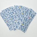 Blue + White Tree Fabric with Fusible Batting, 3.5" x 8.25" - Bundle of 35