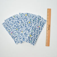 Blue + White Tree Fabric with Fusible Batting, 3.5" x 8.25" - Bundle of 35
