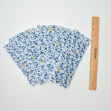 Blue + White Tree Fabric with Fusible Batting, 3.5" x 8.25" - Bundle of 35