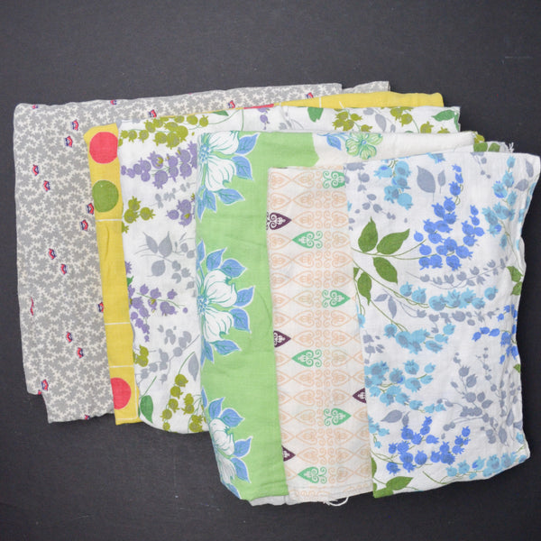 Vintage Floral Sheet + Linens Remnant Bundle