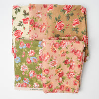 Rose Print Flannel Fabric Bundle