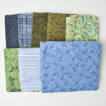 Green + Blue Flannel Fabric Bundle