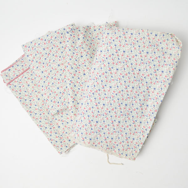 White Blue, Green + Pink Floral Fabric Bundle