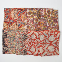 Red + Brown Paisley Block Print Pattern Quilting Cotton Bundle