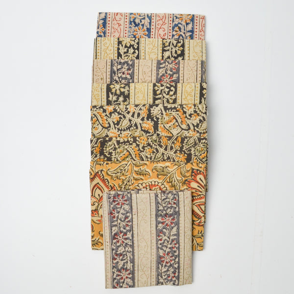 Brown Block Print Pattern Quilting Cotton Bundle
