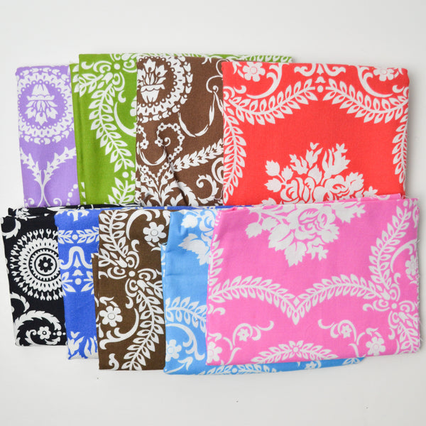 Floral Damask Print Quilting Weight Woven Fabric Bundle
