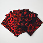 Black + Red Quilting Weight Woven Fabric Bundle