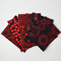 Black + Red Quilting Weight Woven Fabric Bundle